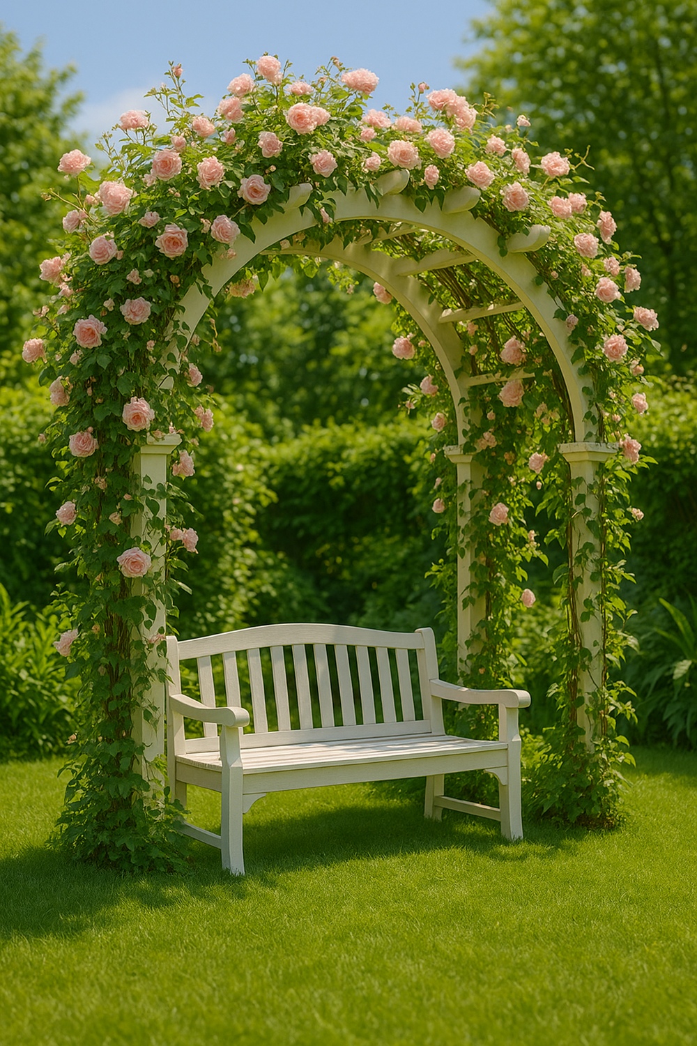 Arched Pergola with Climbing Vines