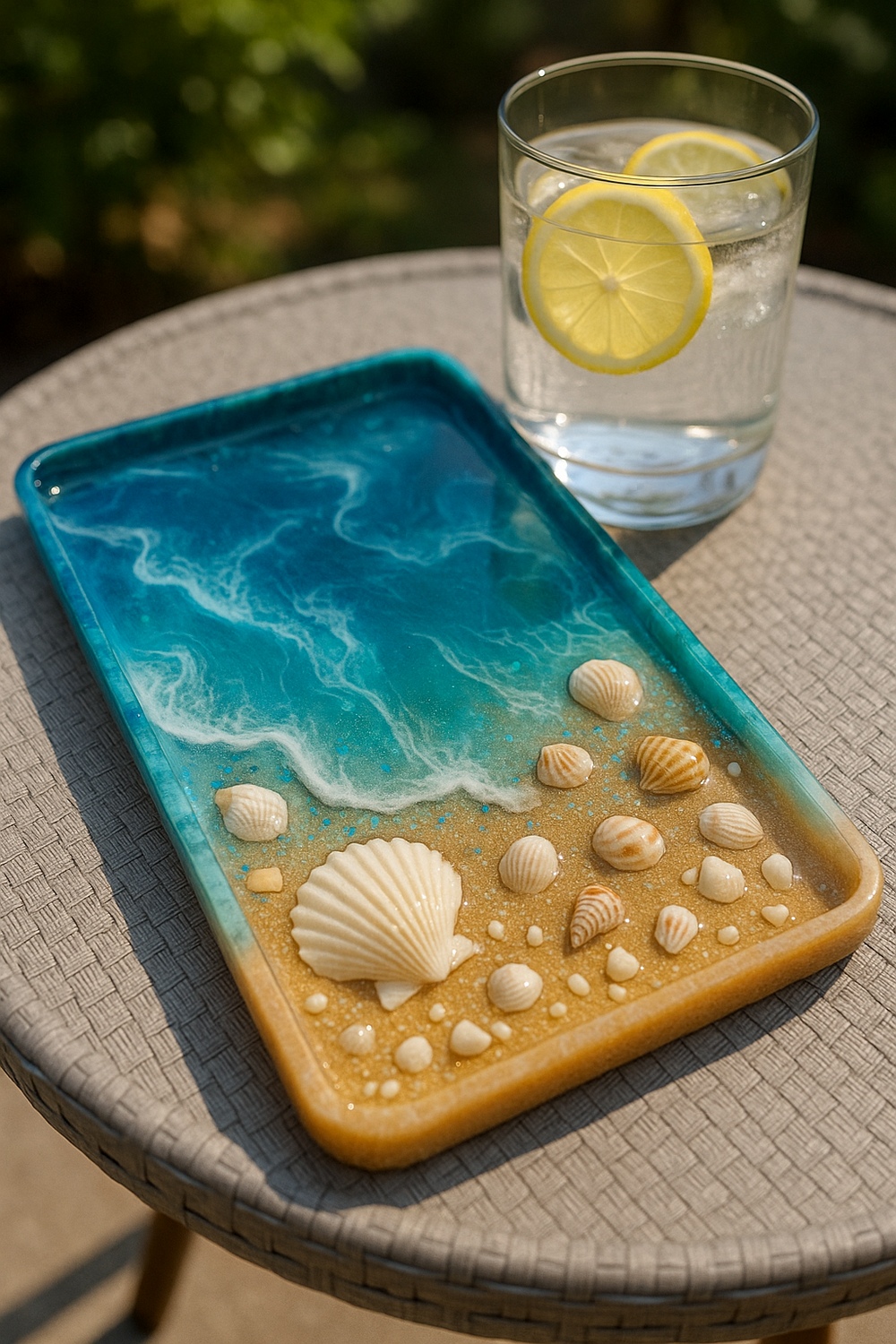 Beach Inspired Resin Tray