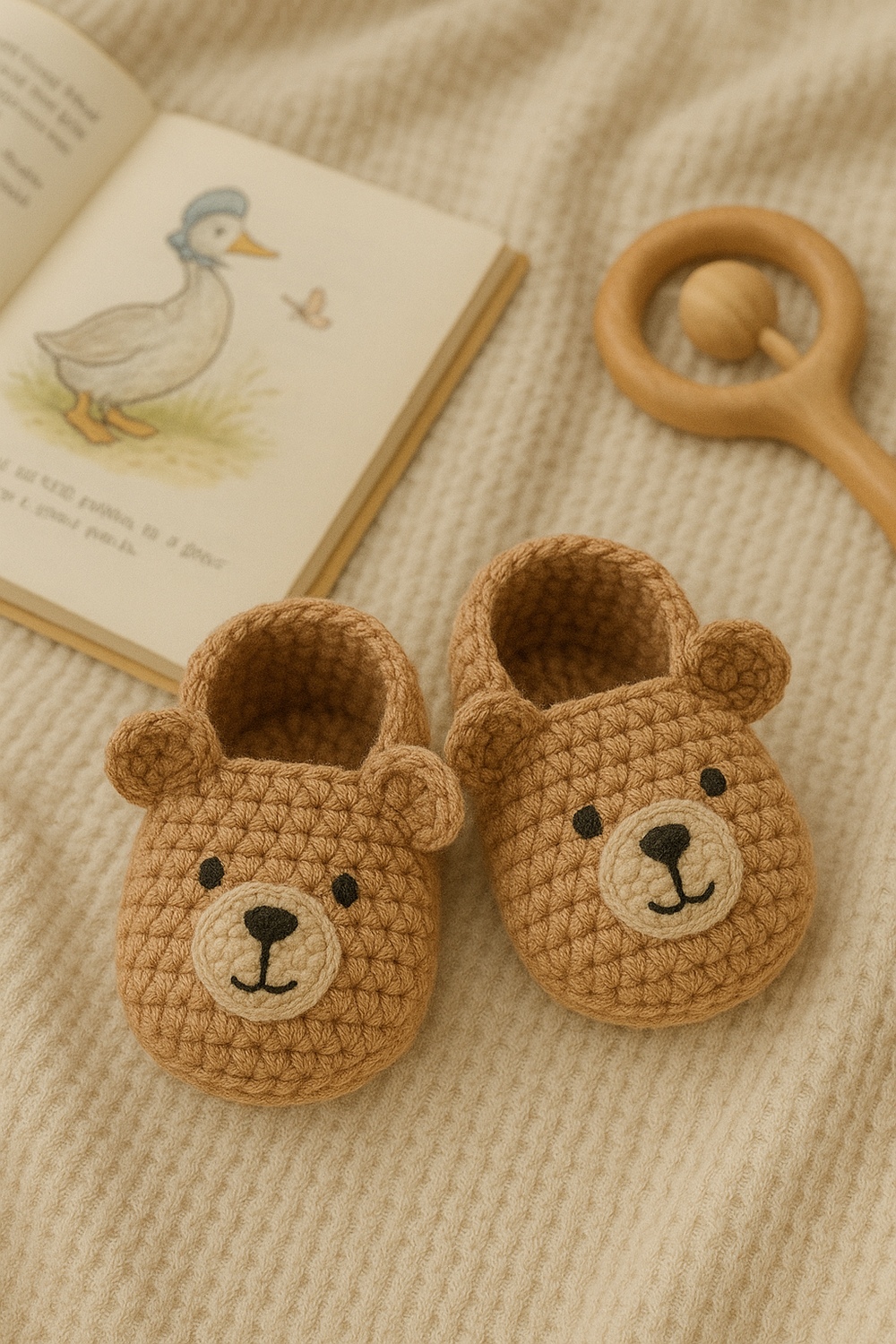 Bear Face Baby Booties