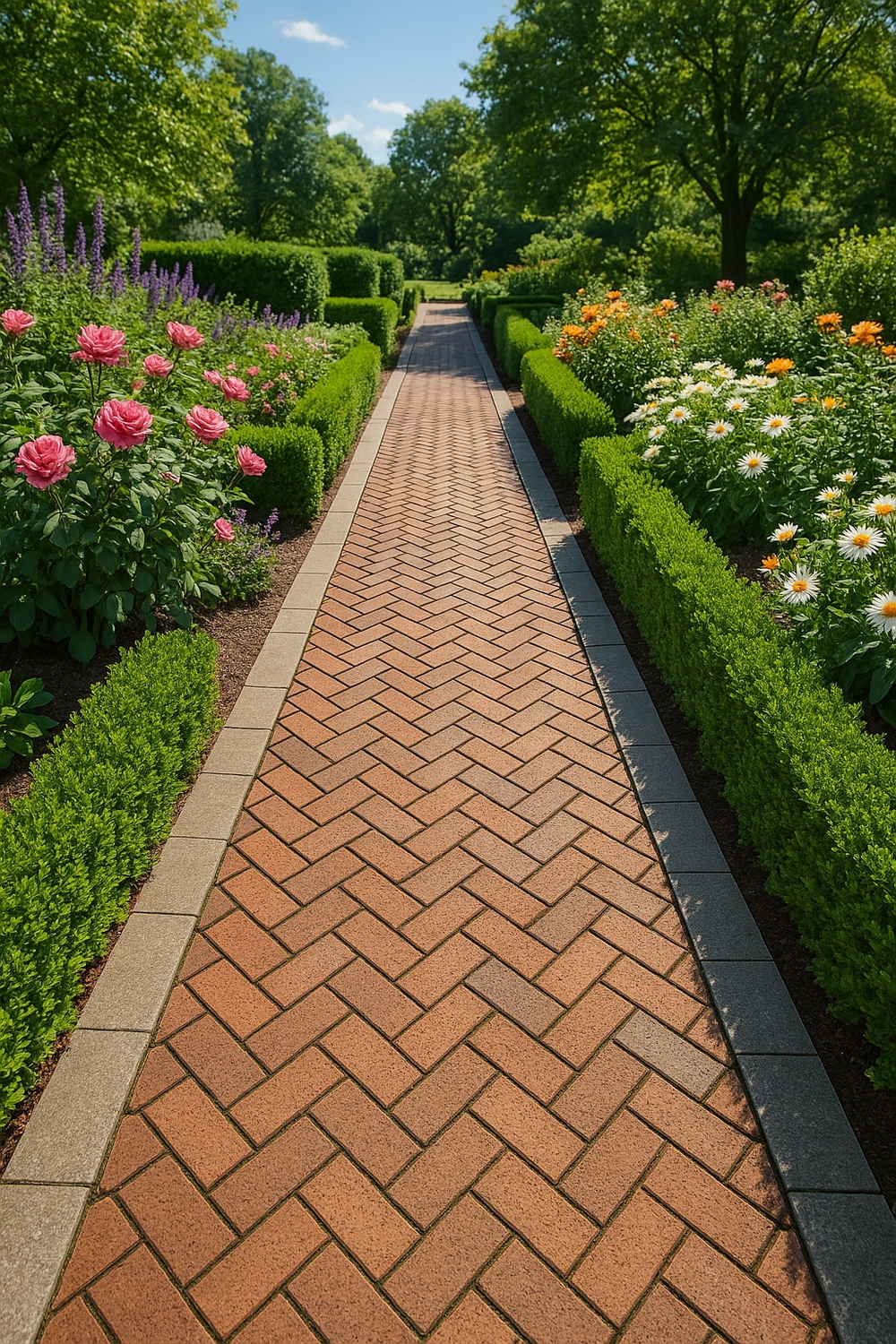 Brick Herringbone Walkway
