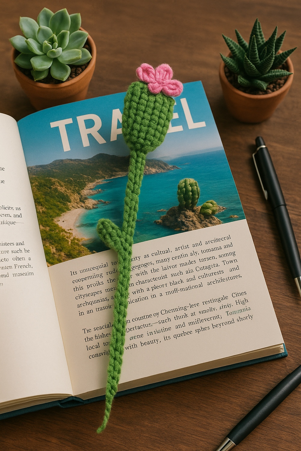 Cactus Crochet Bookmark