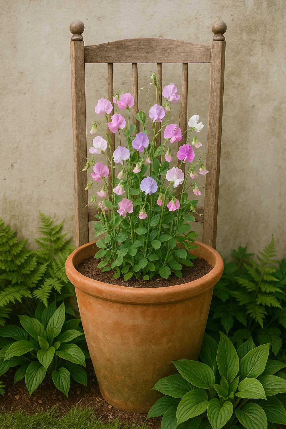 Chair Back Trellis Planter