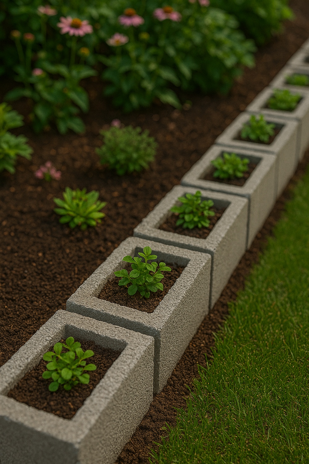 Cinder Block Edging