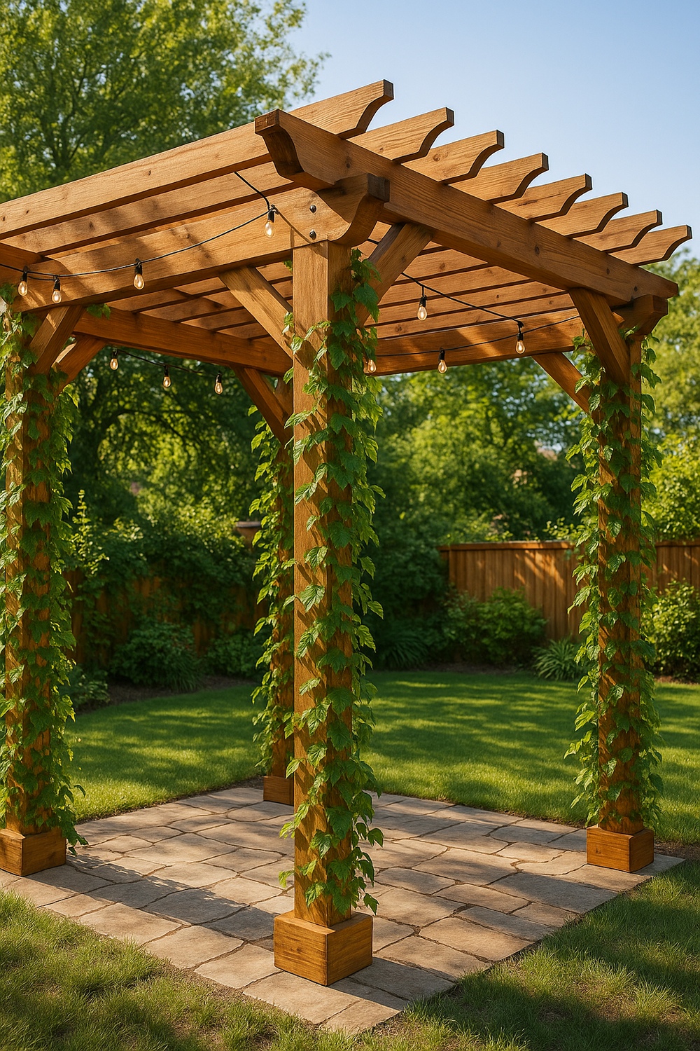 Classic Four Post Wooden Pergola