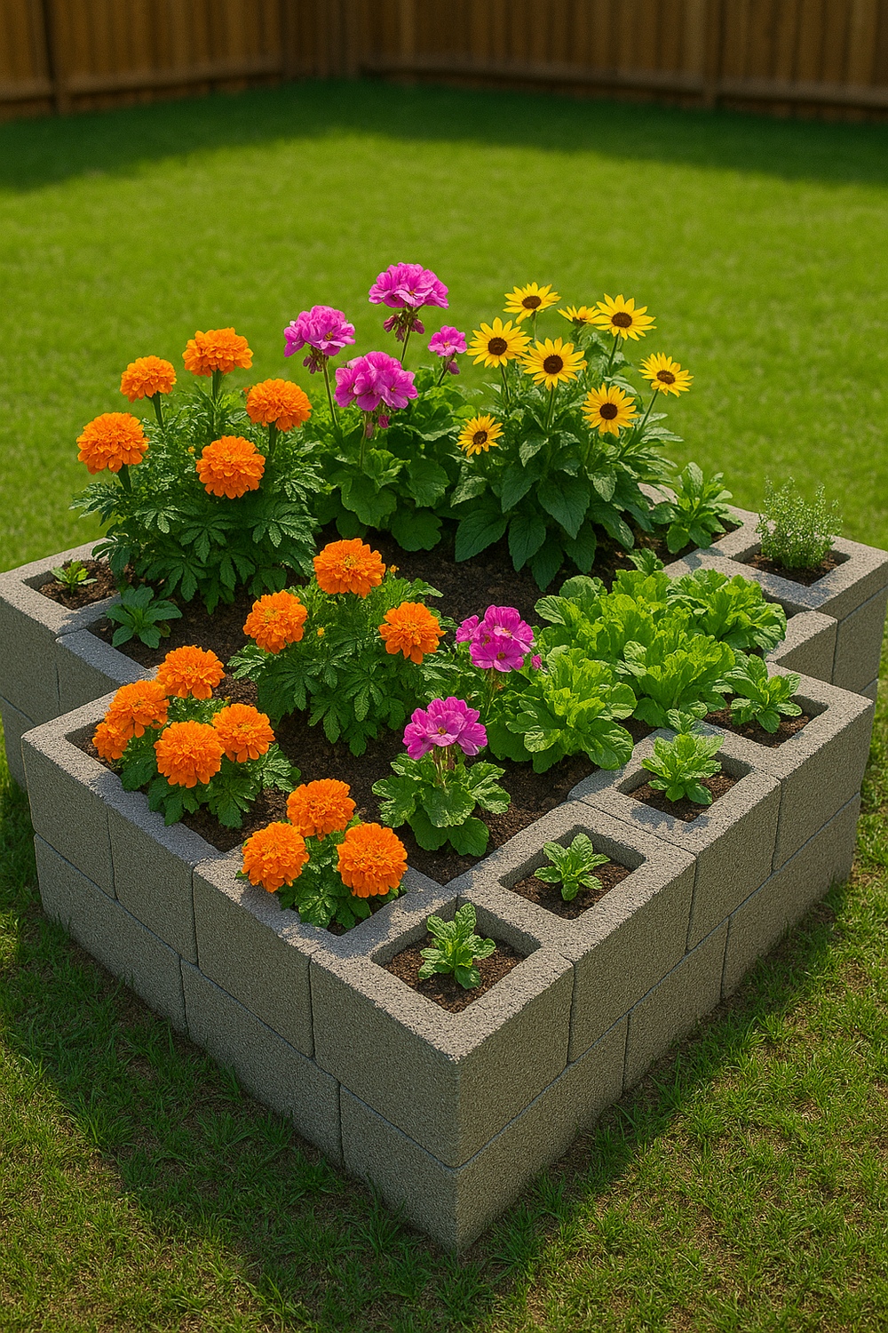 Concrete Block Raised Bed