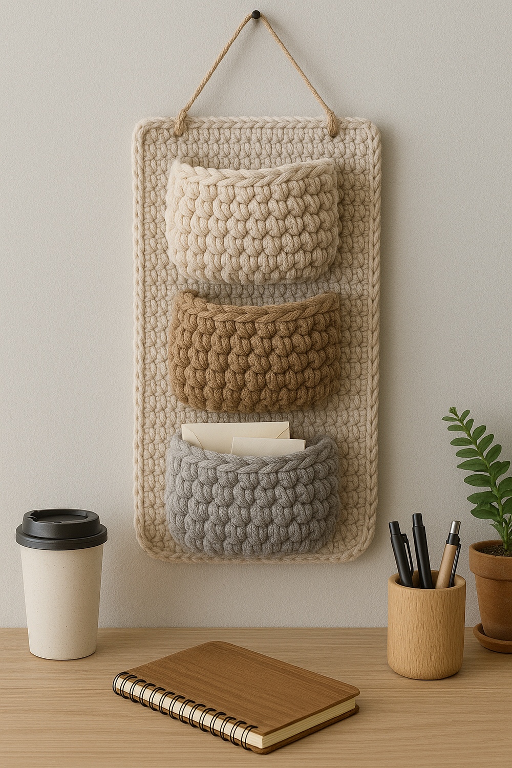 Crochet Wall Pocket Organizer