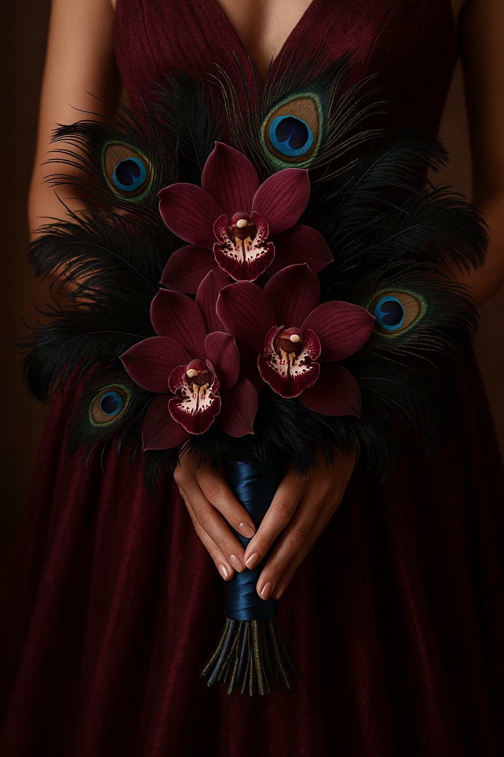 Feather and Orchid Bouquet