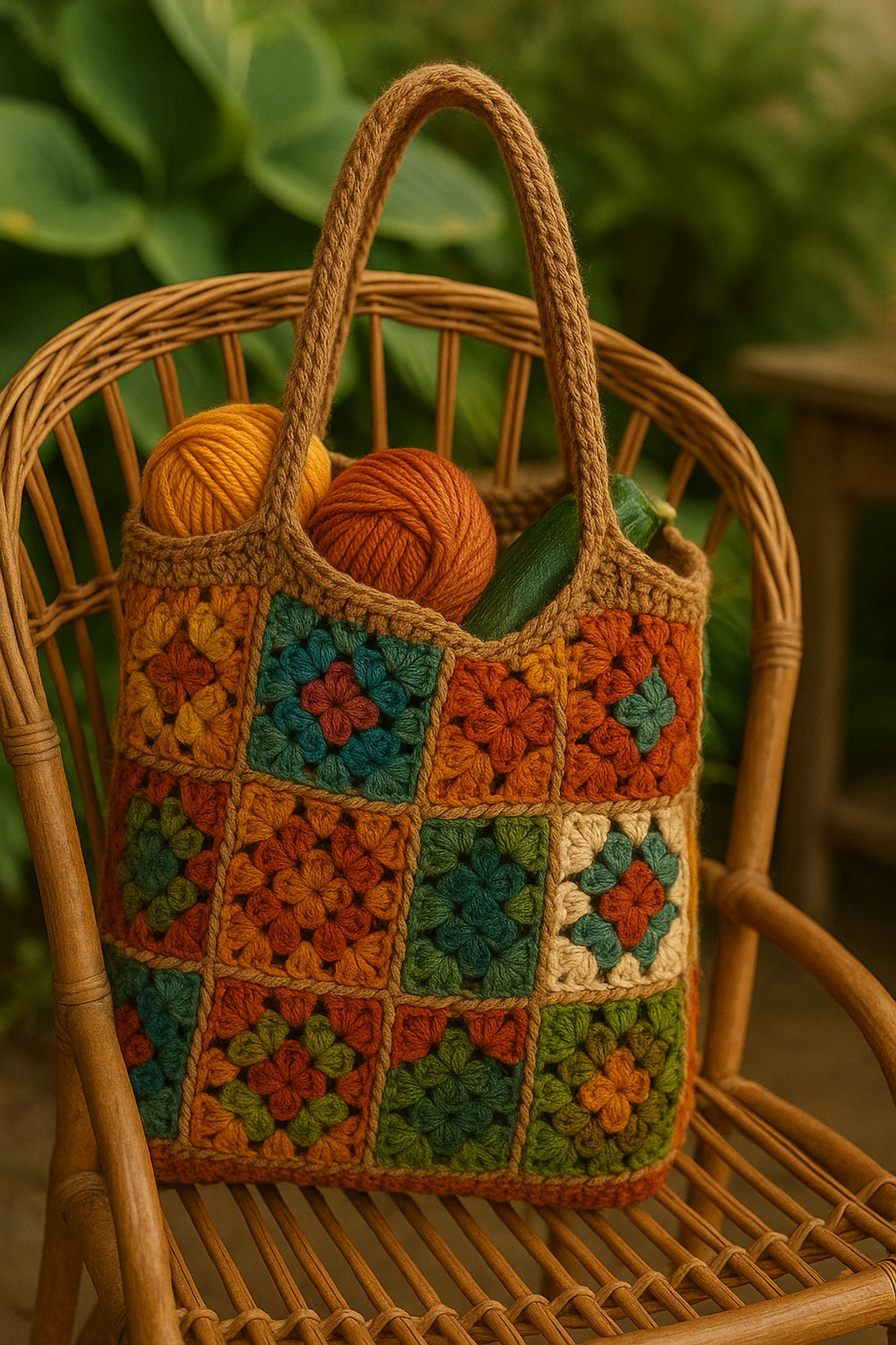 Granny Square Market Bag