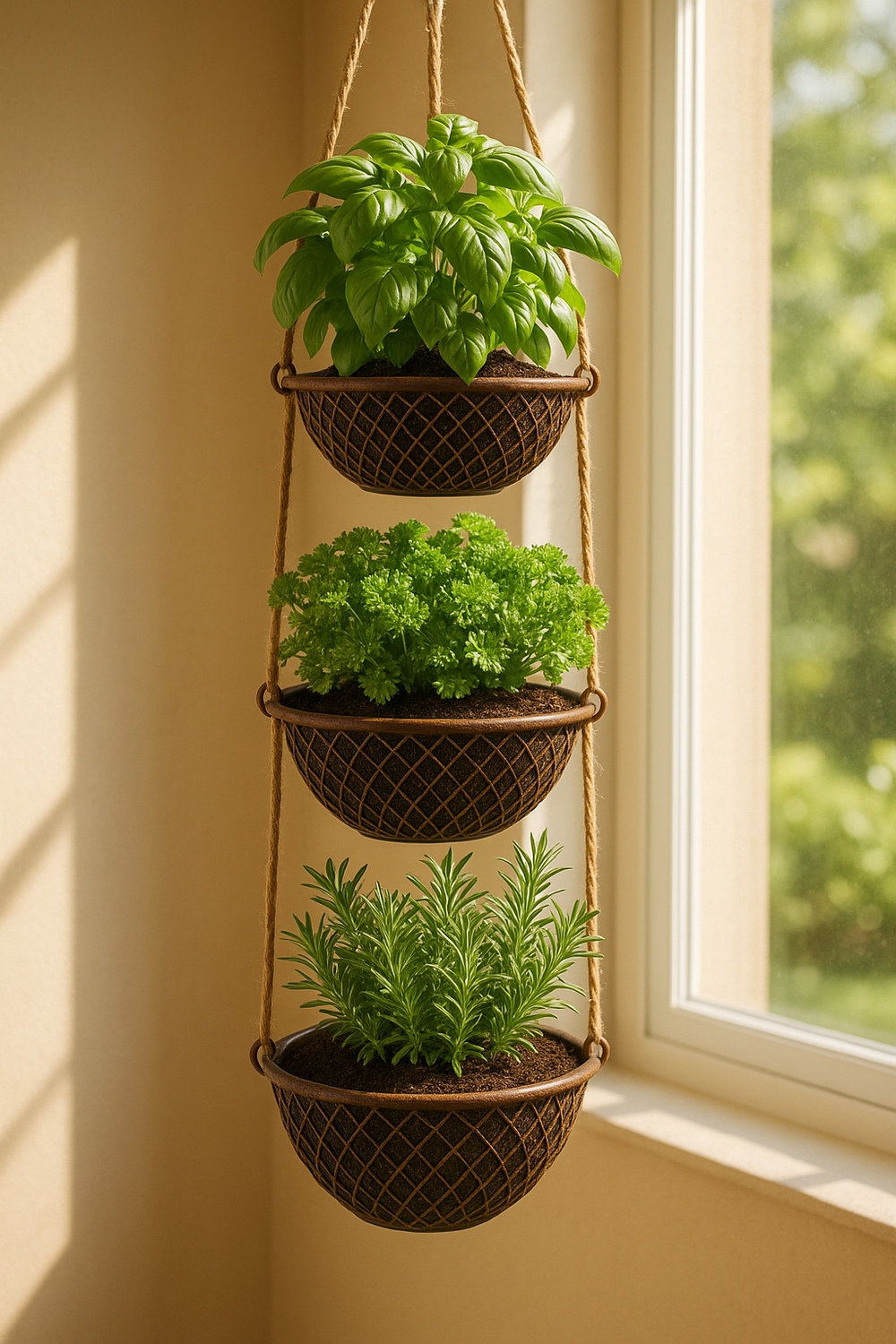 Hanging Basket Herb Trio
