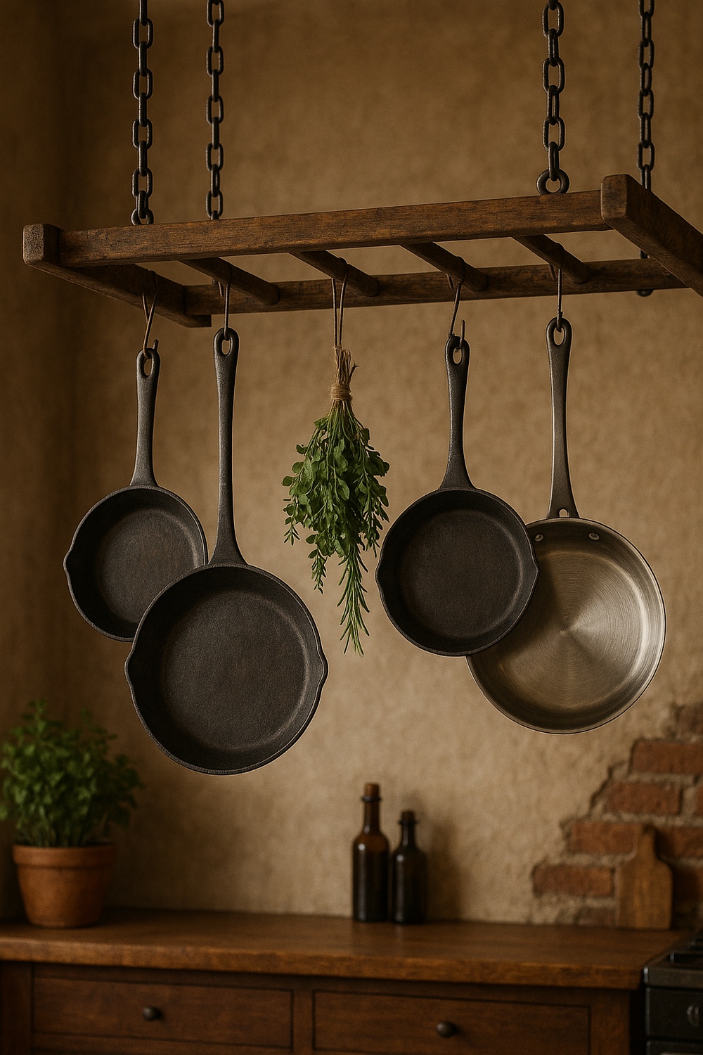 Hanging Ladder Pot Rack