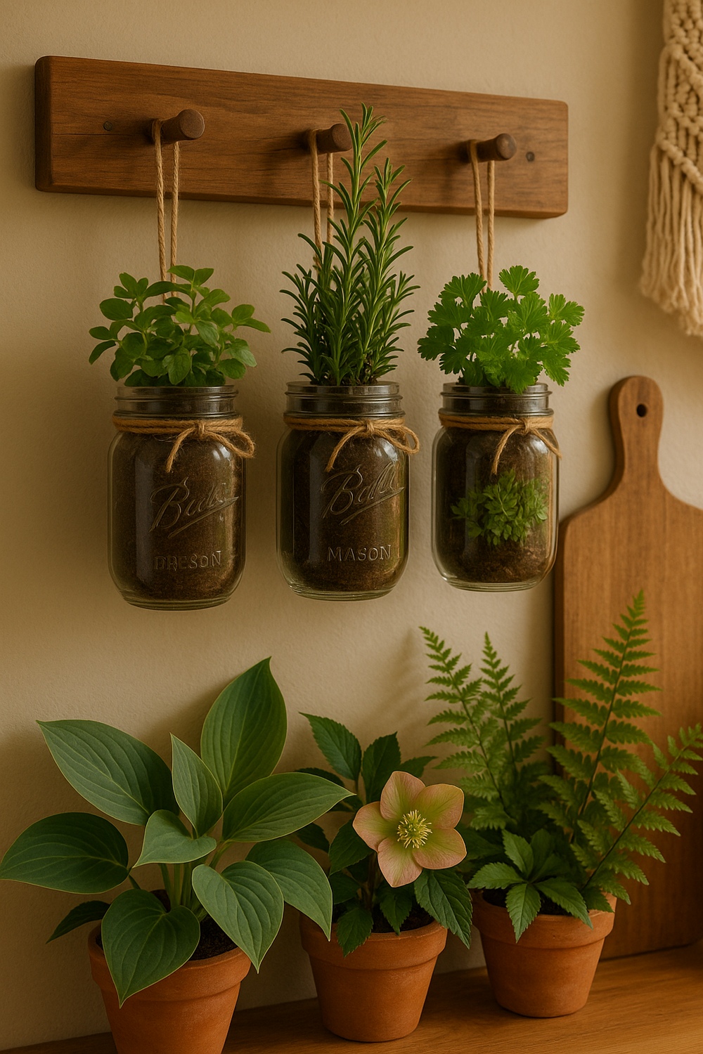 Hanging Mason Jar Planters