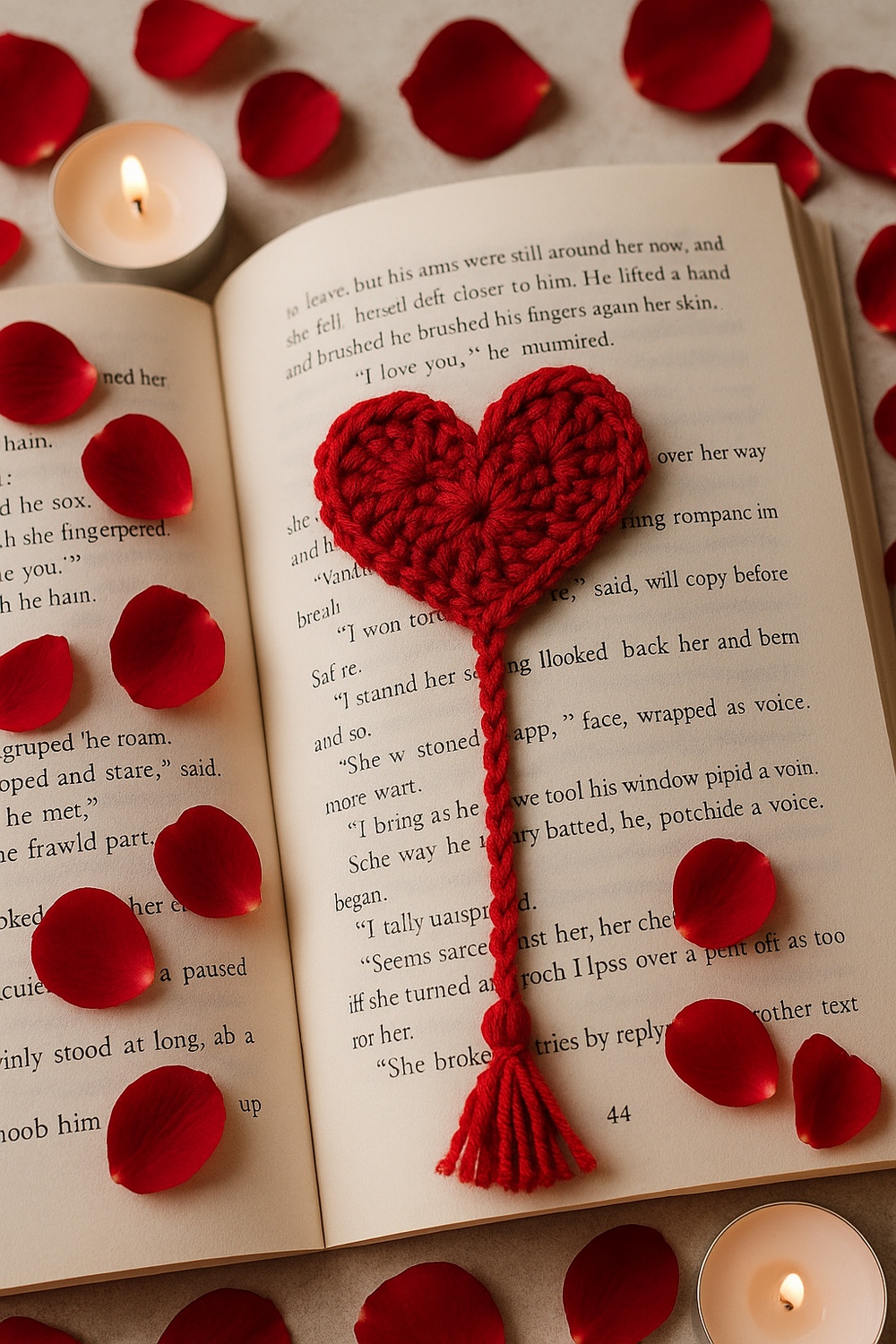 Heart Shaped Crochet Bookmark