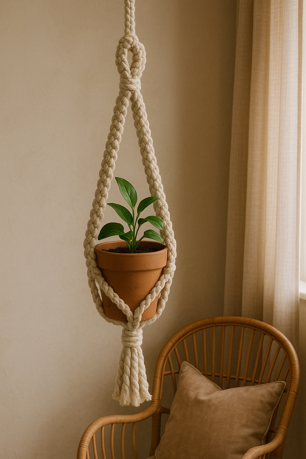 Macramé Inspired Crochet Hanger