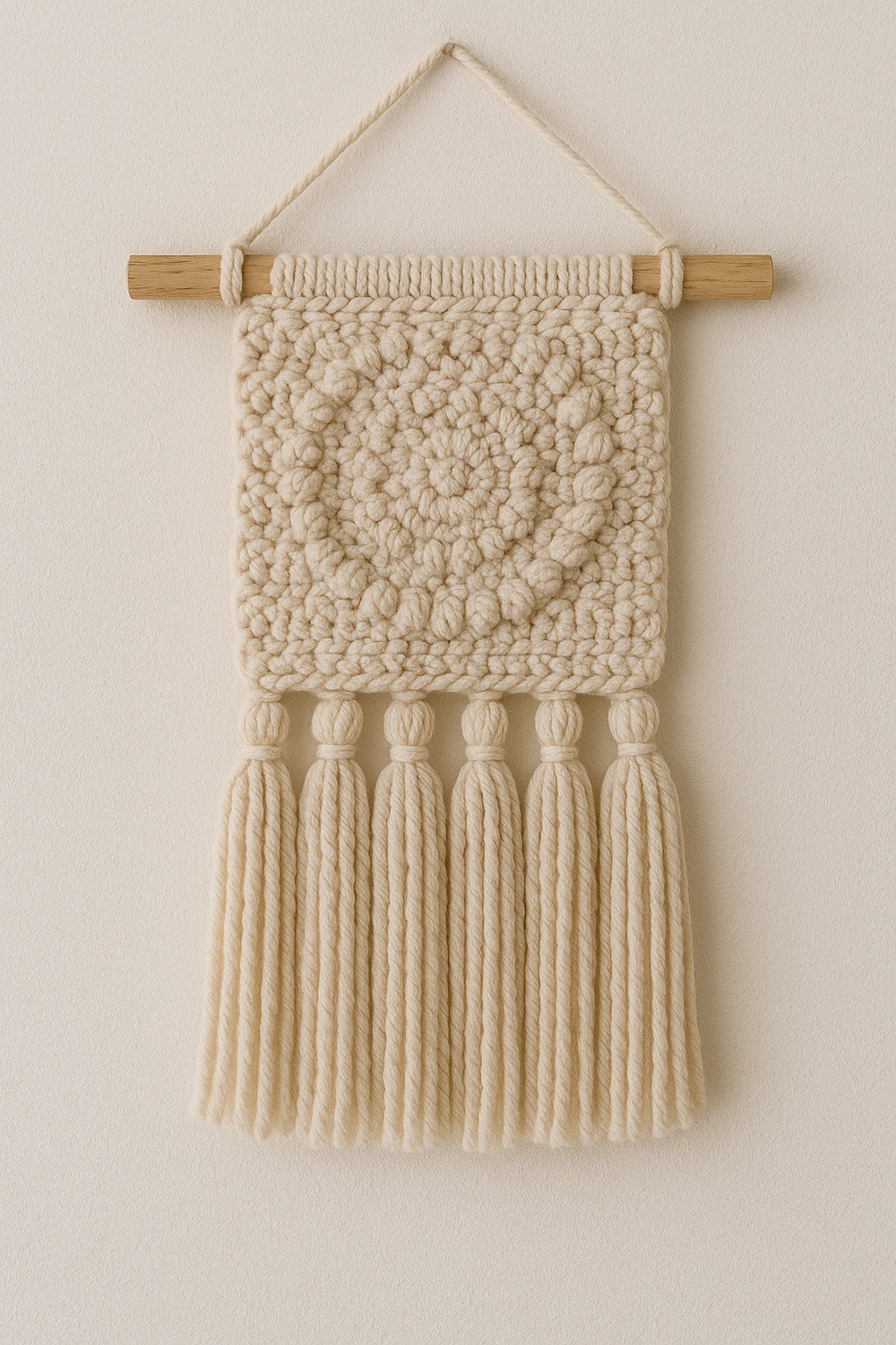 Macramé Inspired Crochet Tassel Hanging