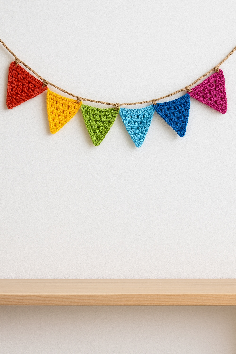 Mini Crochet Banner with Flags