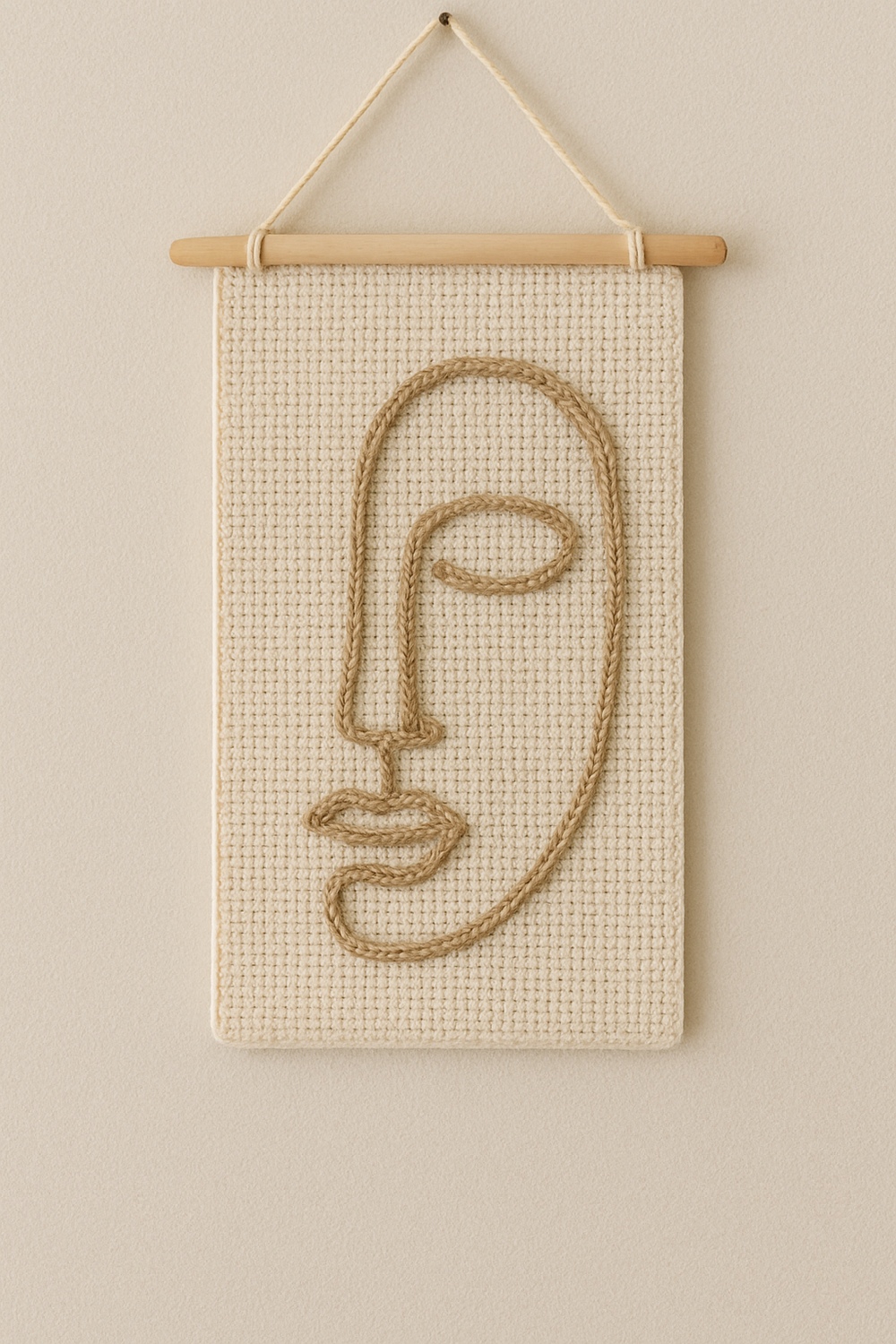 Minimalist Line Art Inspired Crochet Hanging