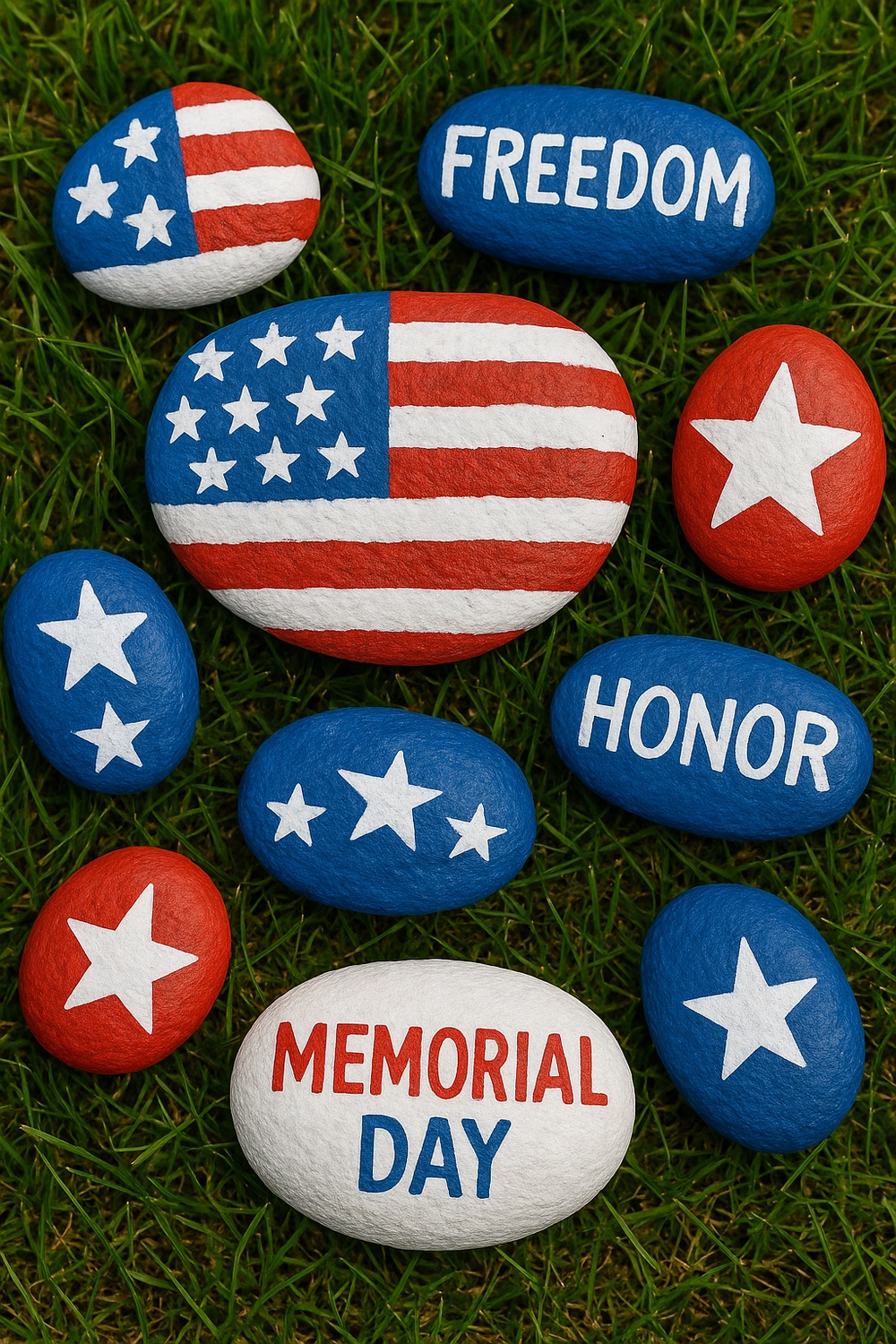 Patriotic Painted Rocks