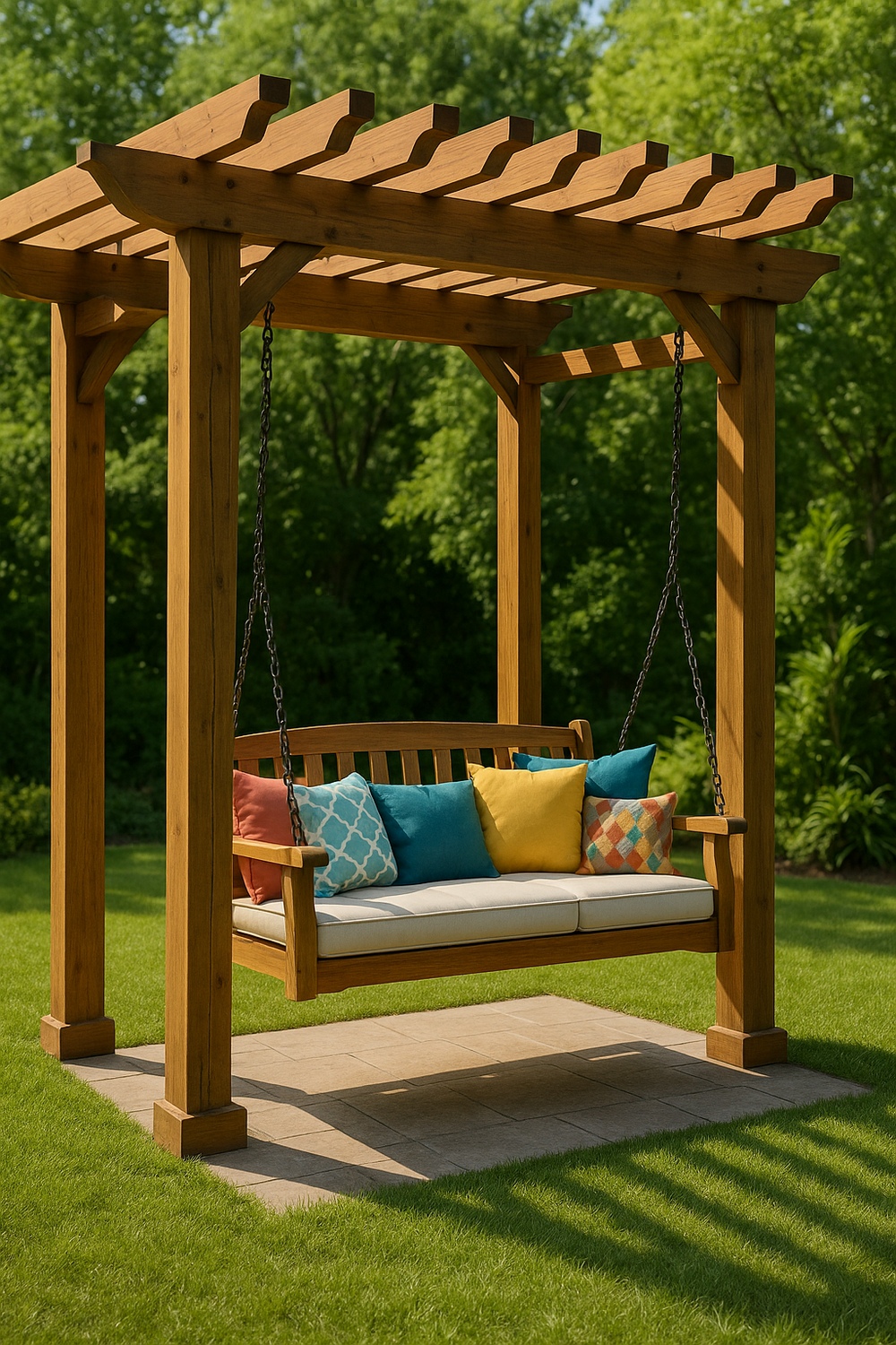 Pergola Swing Bench
