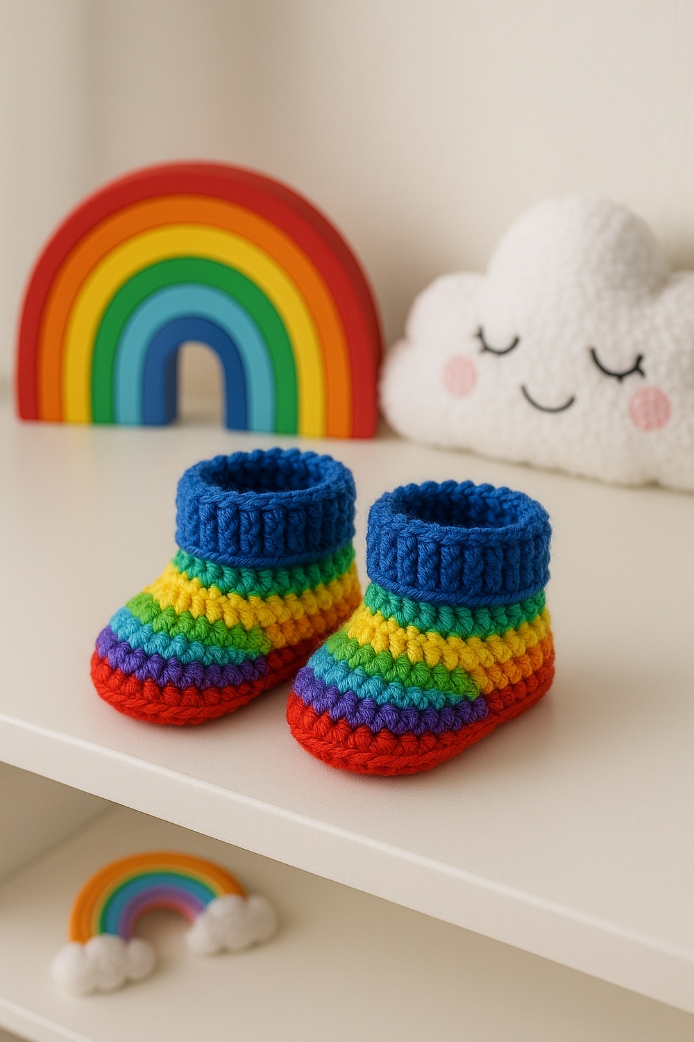 Rainbow Baby Booties