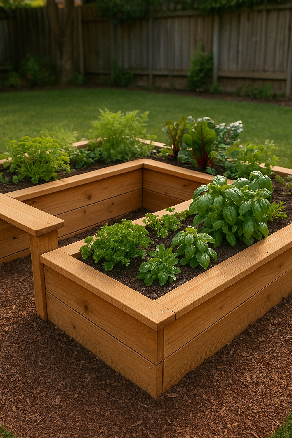 Raised Bed with Built In Bench