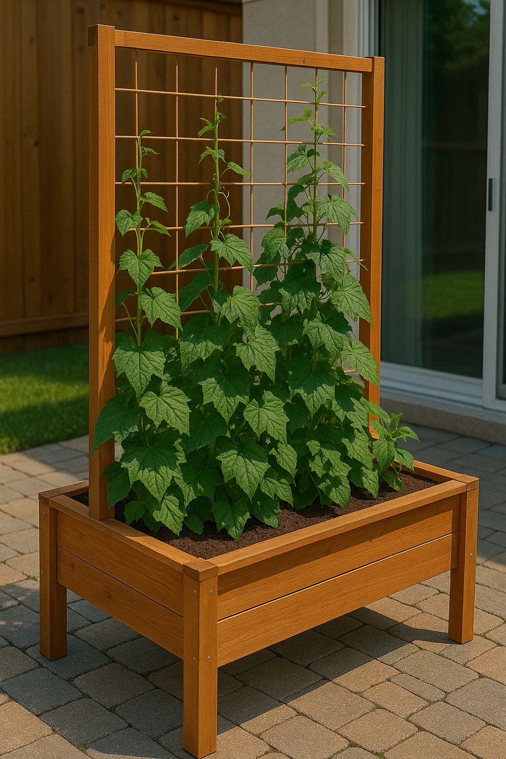 Raised Garden Bed with Trellis