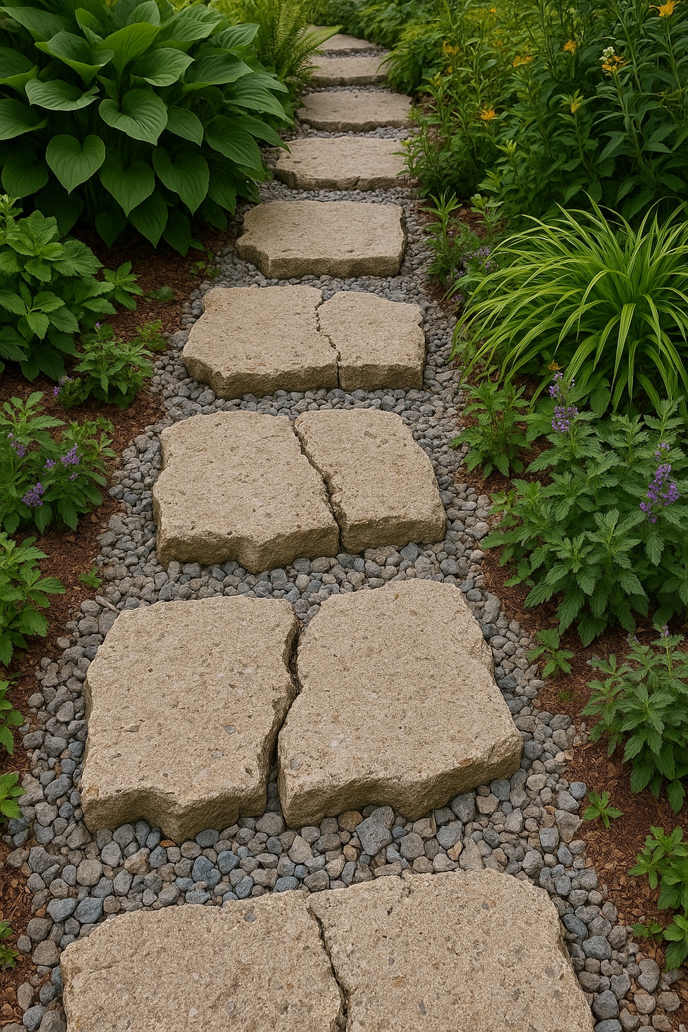 Recycled Concrete Stepping Stones