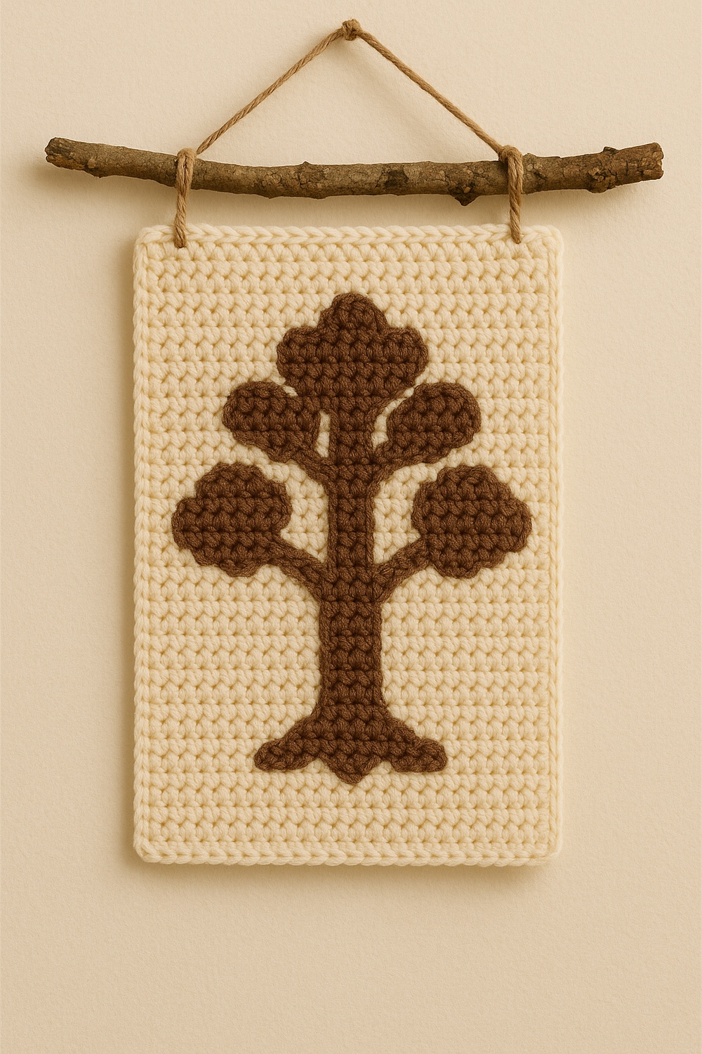 Rustic Crochet Tree Silhouette