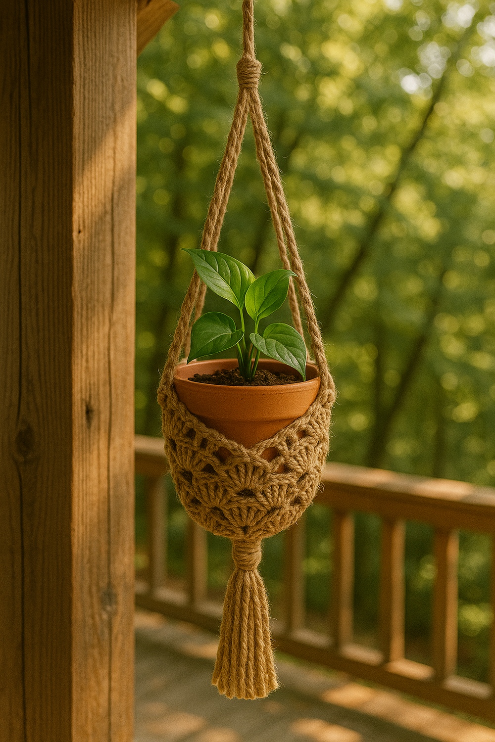 Rustic Jute Crochet Hanger