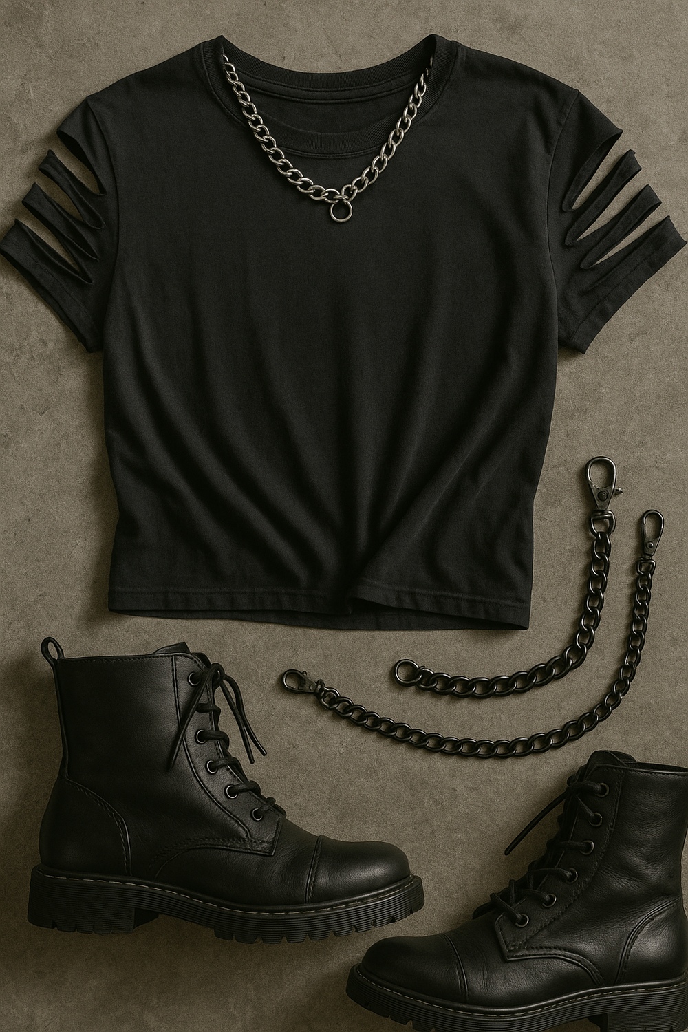 Slashed Sleeves Rocker Tee