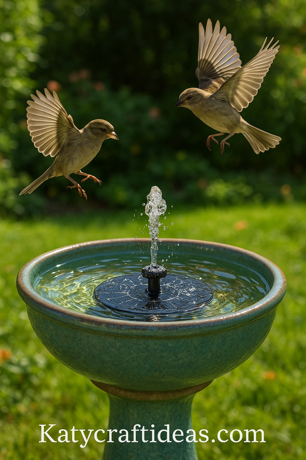 Solar Fountain Birdbath