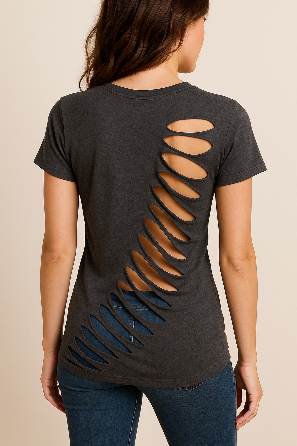 Spiral Side Slashes Tee