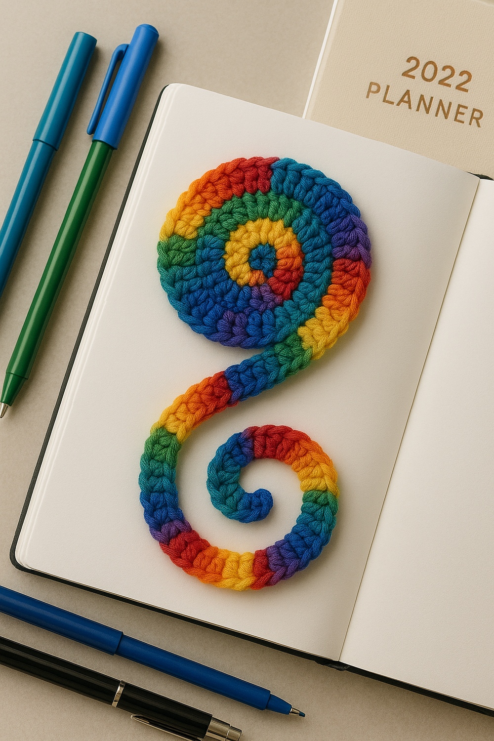 Striped Spiral Crochet Bookmark
