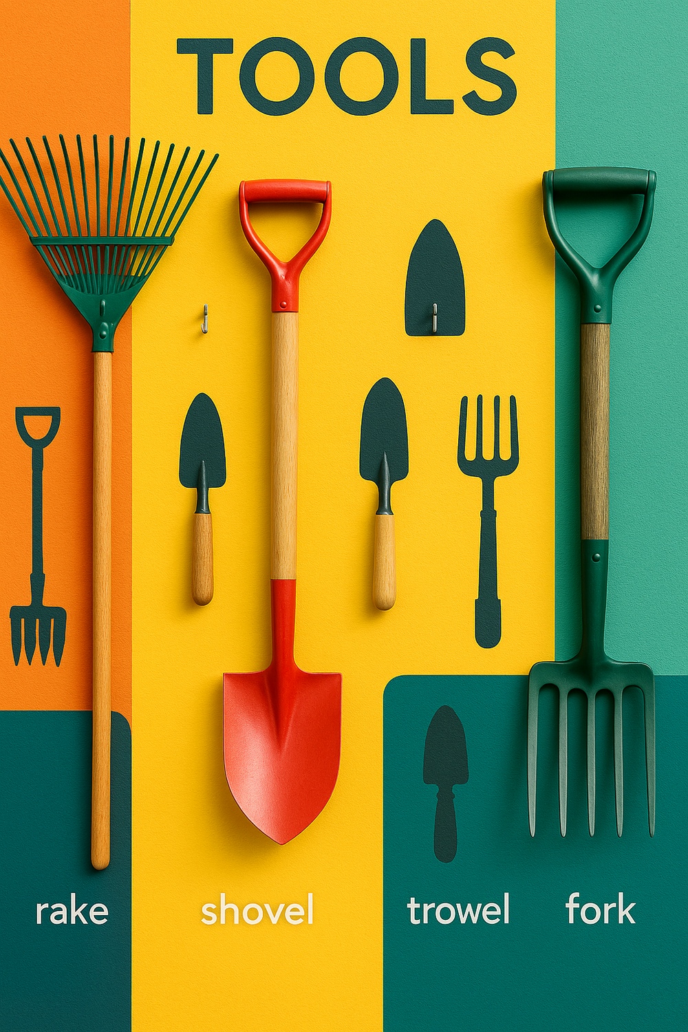 Tool Wall with Labels and Silhouettes