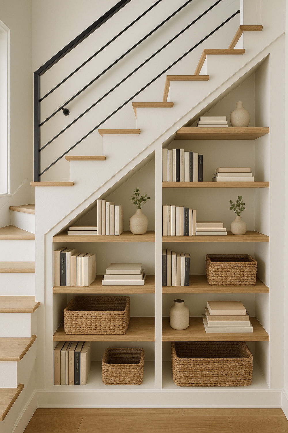 Under Stairs Built In Shelving