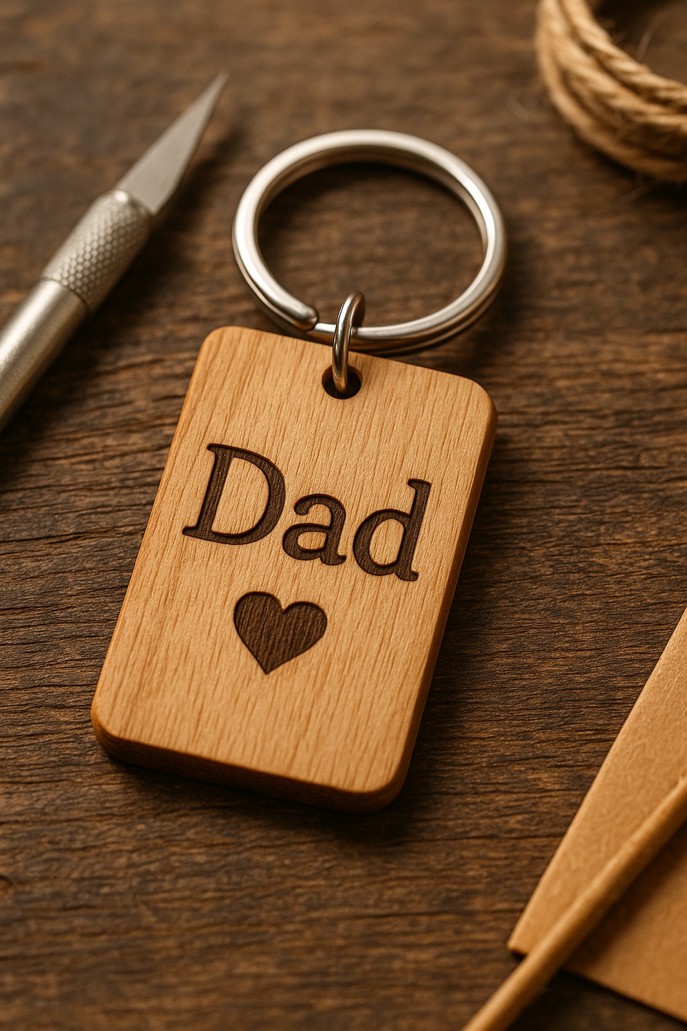 Custom Engraved Wooden Keychain