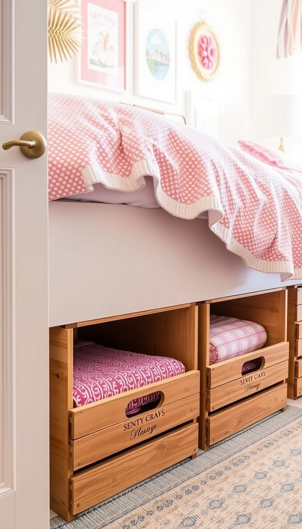 Fabric Lined Open Crate Storage