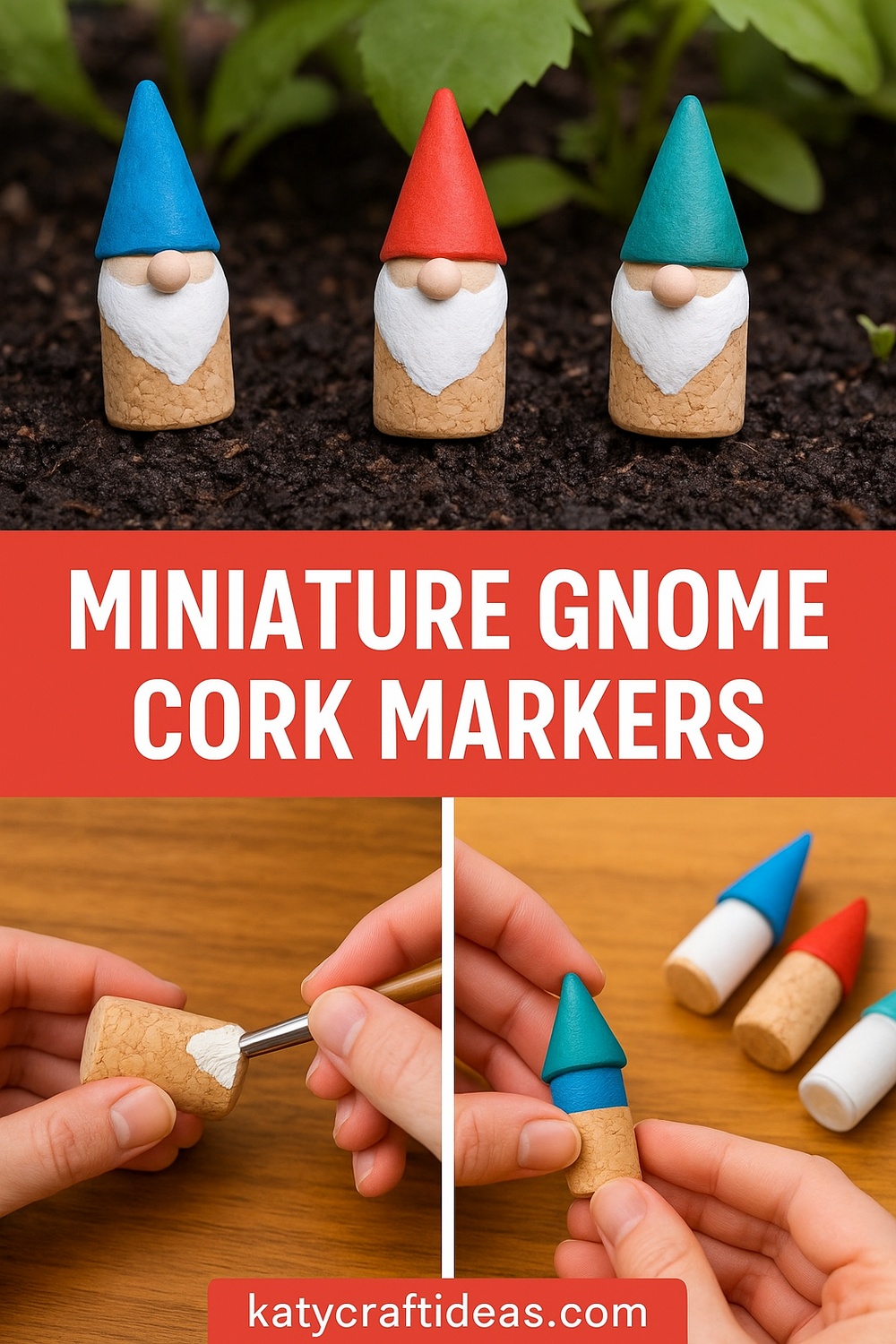 Miniature Gnome Cork Markers