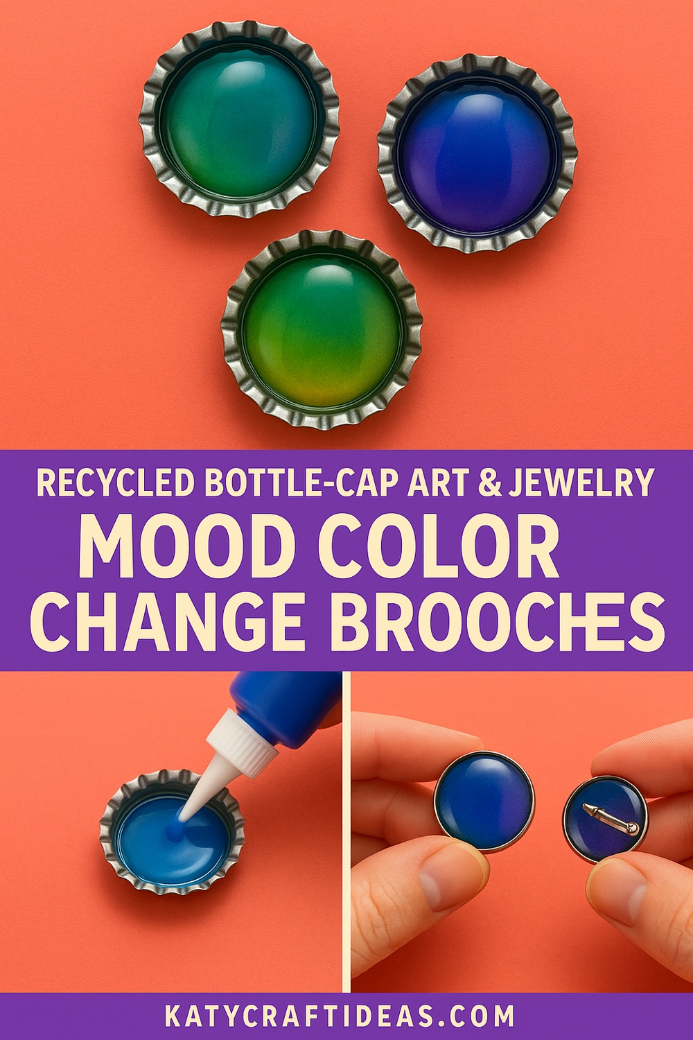 Mood Color Change Brooches