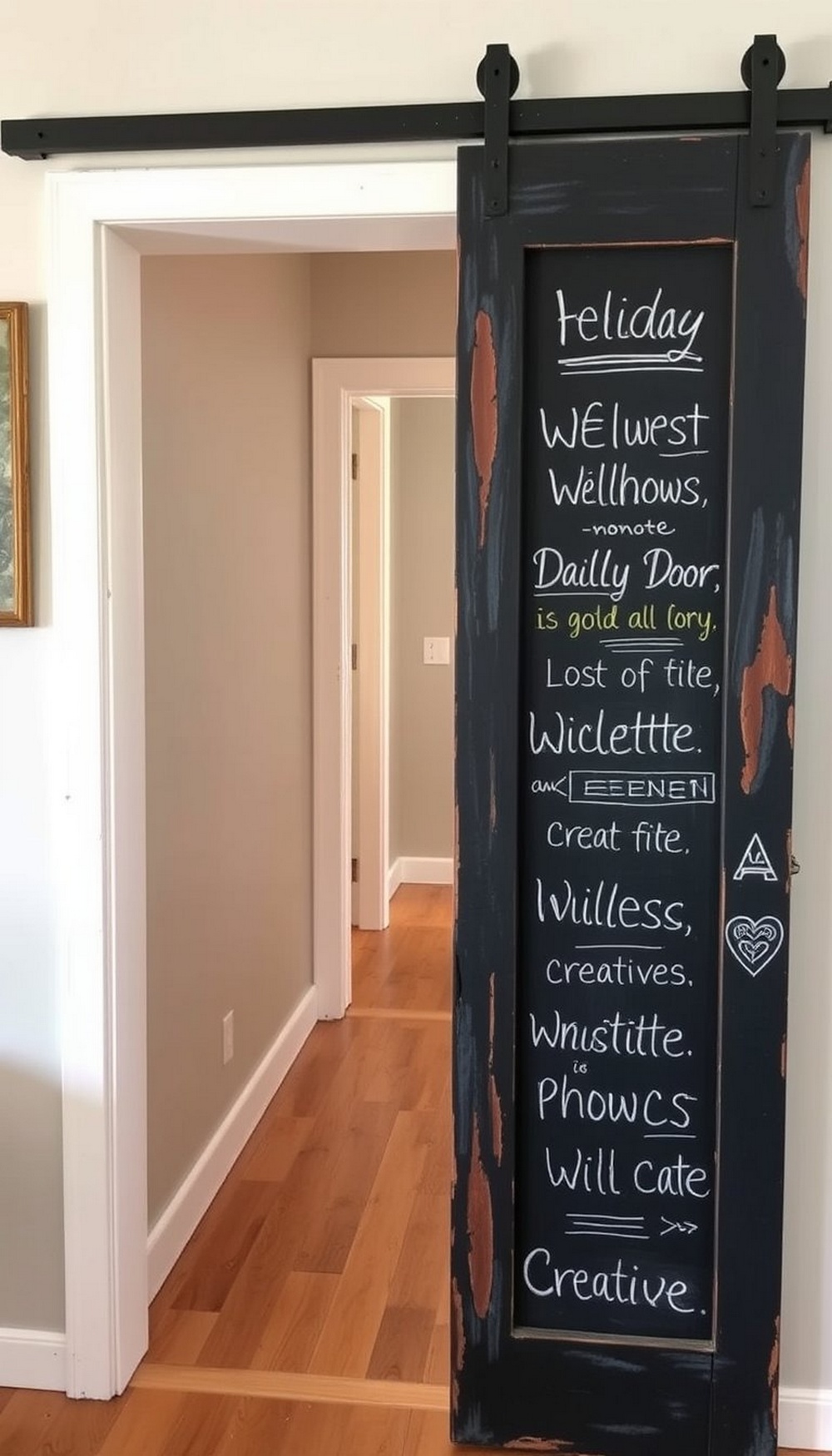 Sliding Barn Door Chalkboard