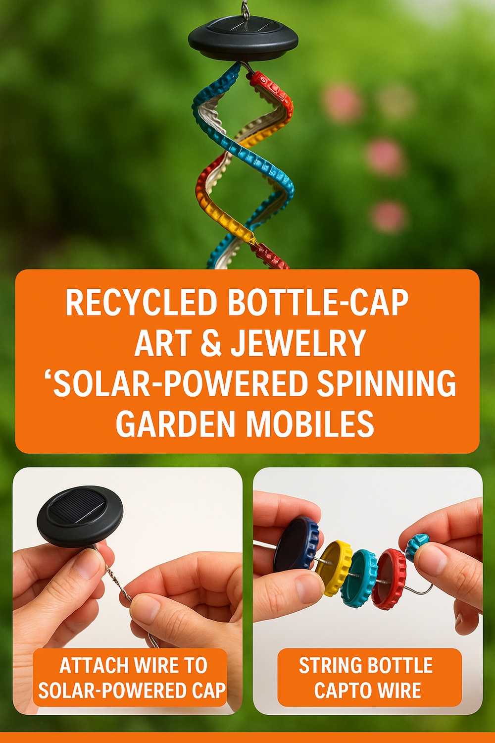 Solar Powered Spinning Garden Mobiles