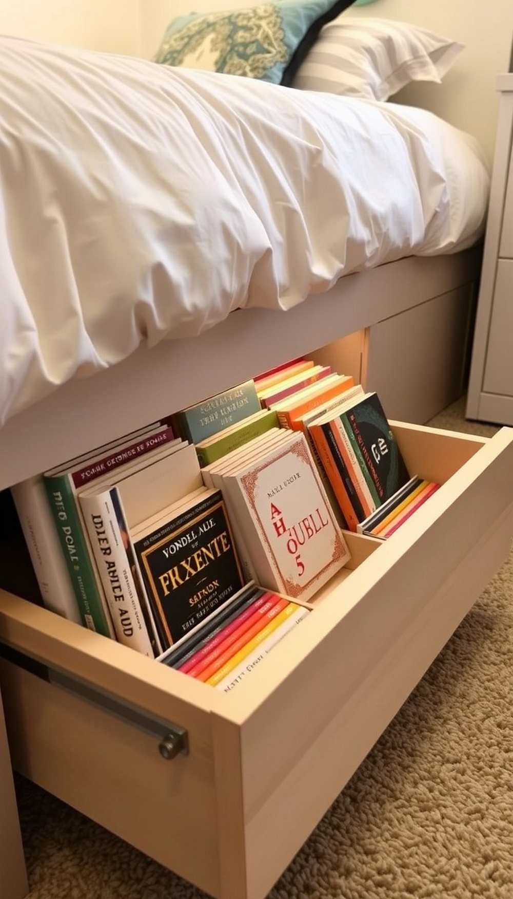Under Bed Rolling Bookshelf