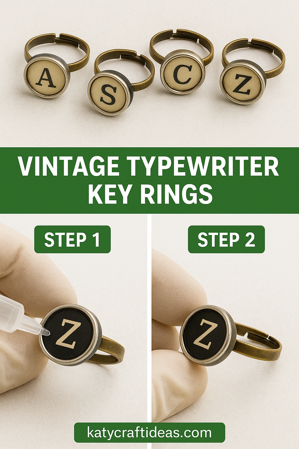 Vintage Typewriter Key Rings