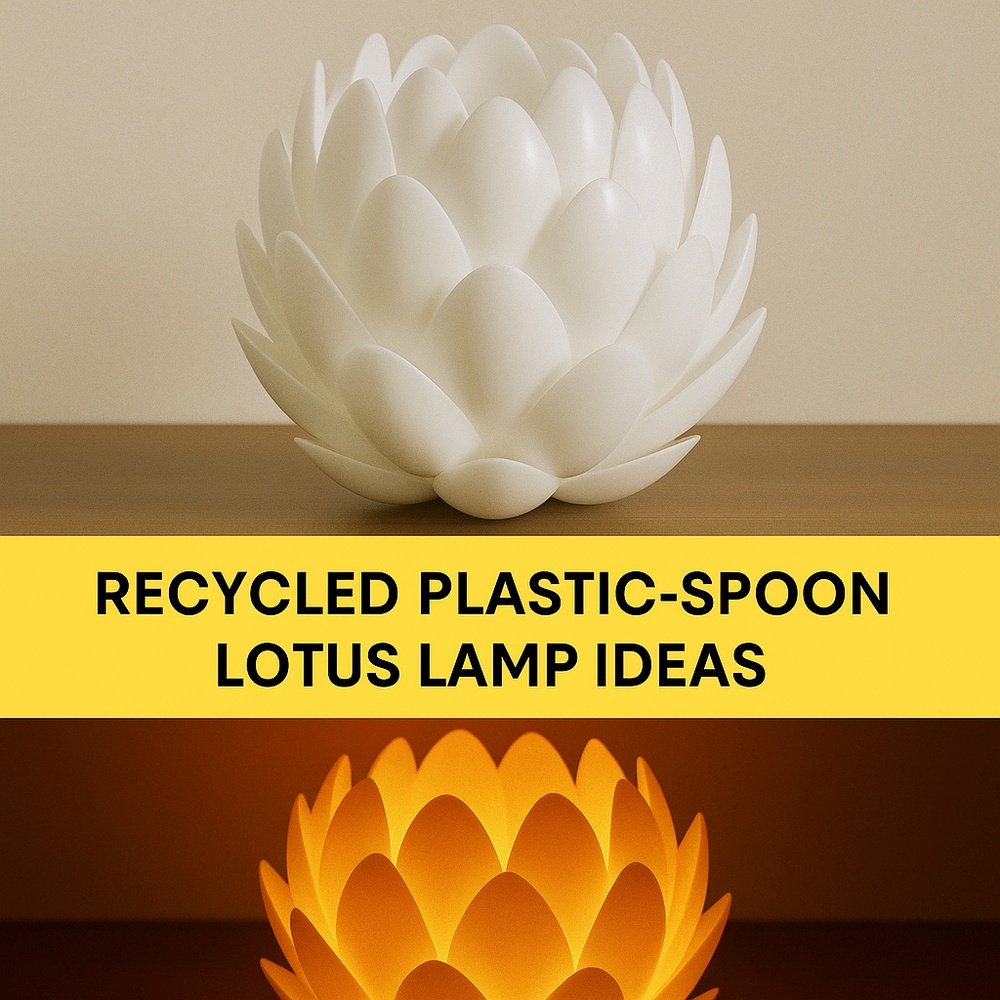 Recycled Plastic Spoon Lotus Lamp Ideas