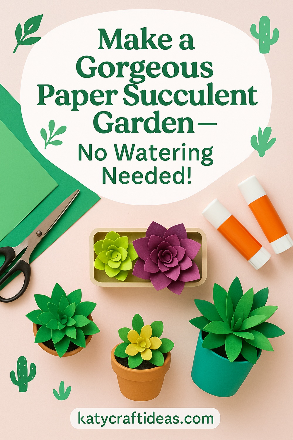 D Paper Succulent Garden Kit