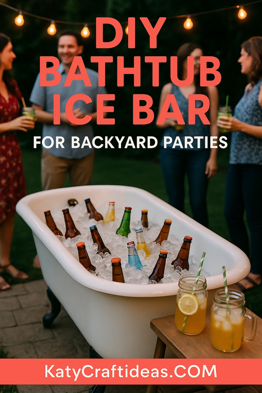 Bathtub Converted to a Chic Outdoor Ice Bar