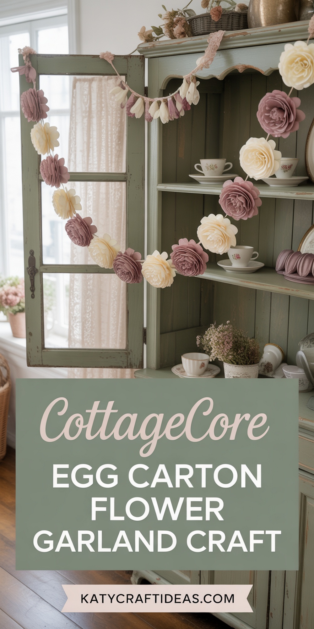 Cottagecore Style Faux Flower Bunting