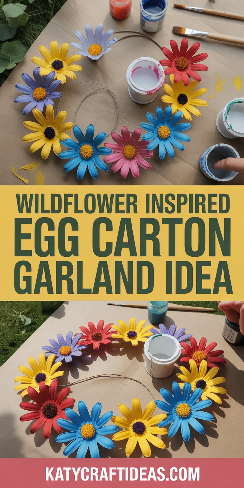 DIY Wildflower Garland with Egg Carton Petals