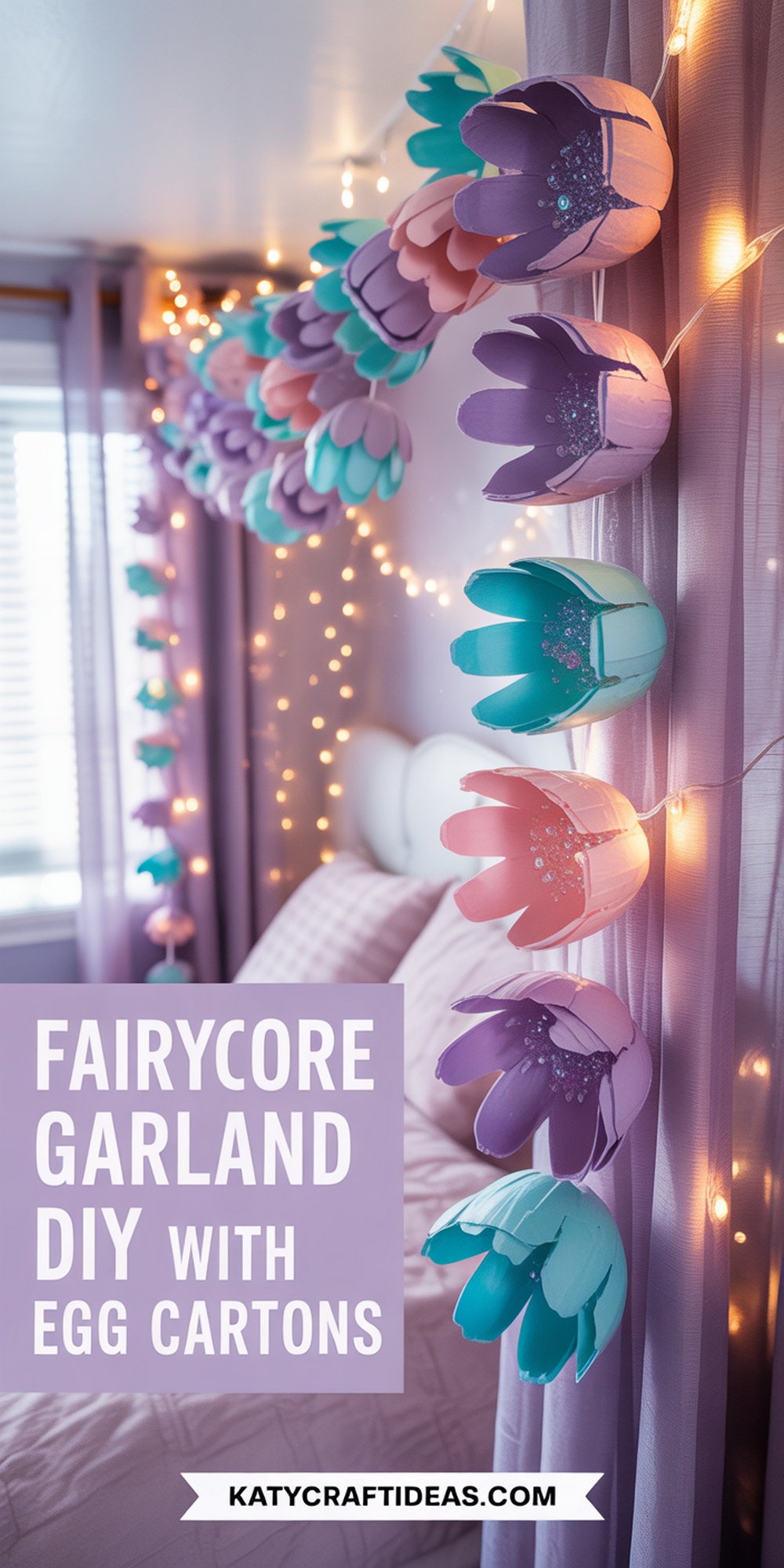 Fairycore Egg Carton Flower Curtain Garland