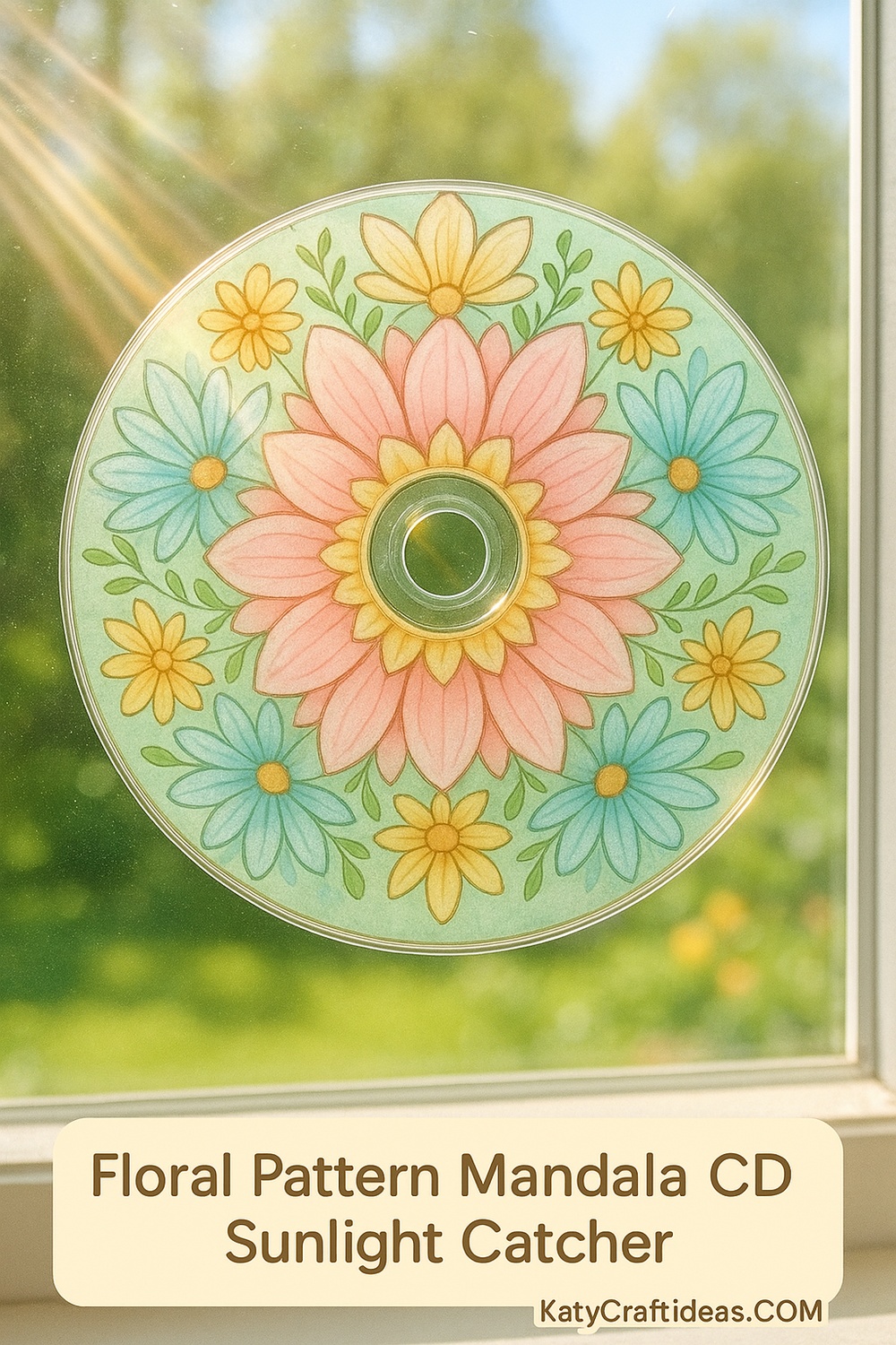 Floral Pattern Mandala CD Sunlight Catcher
