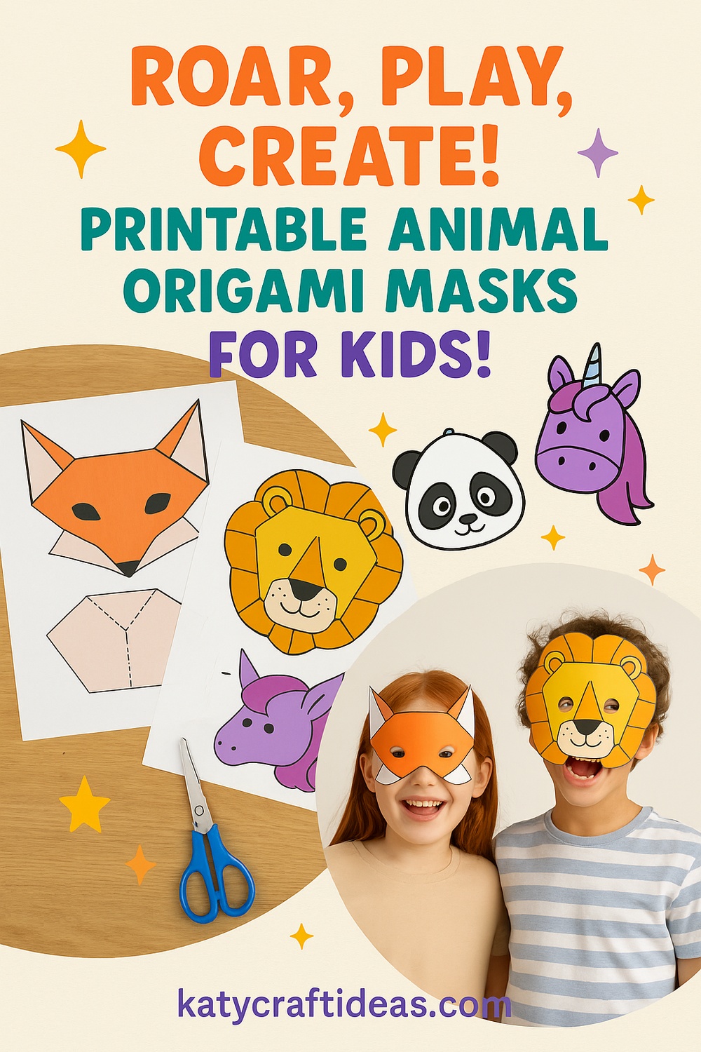 Foldable Animal Origami Masks for Parties